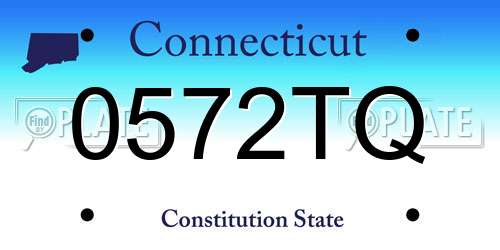 0572TQ Connecticut License Plate