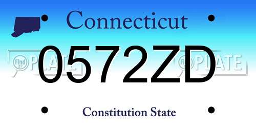 0572ZD Connecticut License Plate
