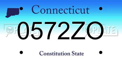 0572ZO Connecticut License Plate