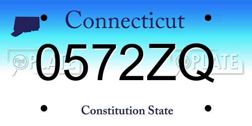 0572ZQ Connecticut License Plate