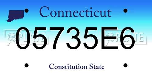 05735E6 Connecticut License Plate