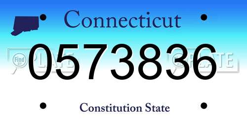 0573836 Connecticut License Plate