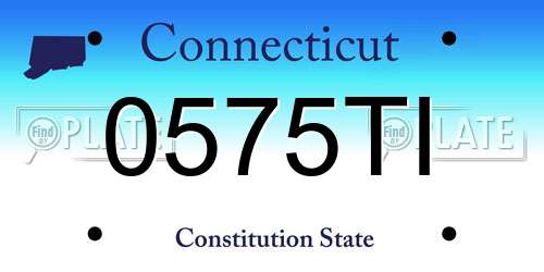 0575TI Connecticut License Plate