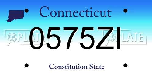 0575ZI Connecticut License Plate