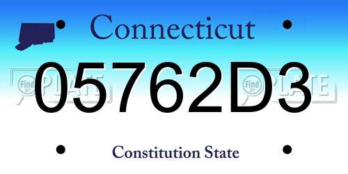 05762D3 Connecticut License Plate