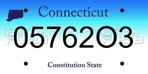 05762O3 Connecticut License Plate