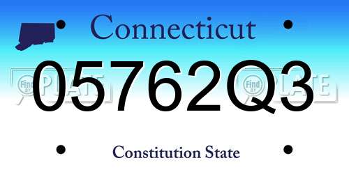 05762Q3 Connecticut License Plate