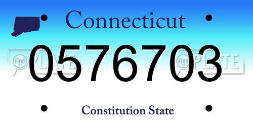 0576703 Connecticut License Plate