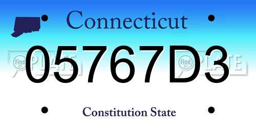 05767D3 Connecticut License Plate