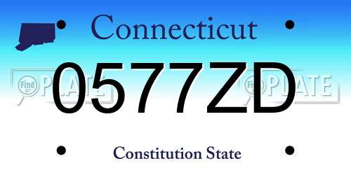 0577ZD Connecticut License Plate