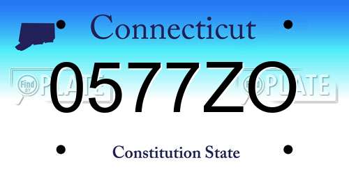 0577ZO Connecticut License Plate