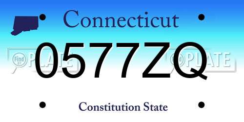 0577ZQ Connecticut License Plate