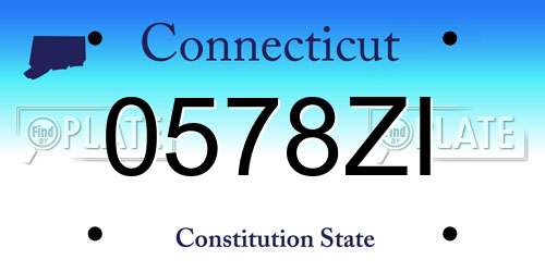 0578ZI Connecticut License Plate