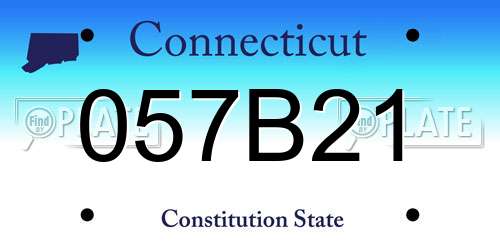 057B21 Connecticut License Plate