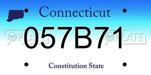 057B71 Connecticut License Plate