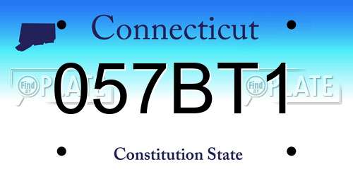 057BT1 Connecticut License Plate
