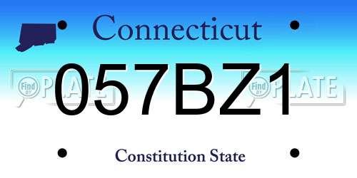 057BZ1 Connecticut License Plate