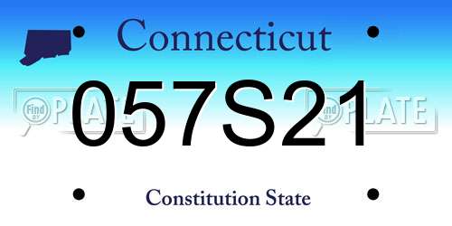 057S21 Connecticut License Plate