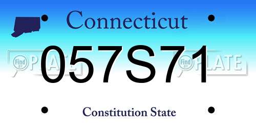057S71 Connecticut License Plate