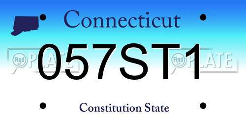 057ST1 Connecticut License Plate