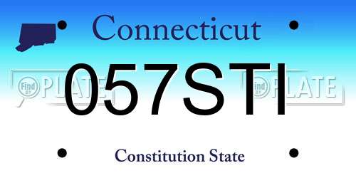 057STI Connecticut License Plate