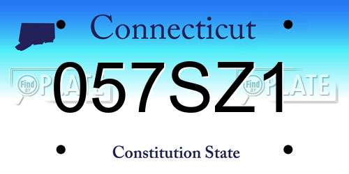 057SZ1 Connecticut License Plate