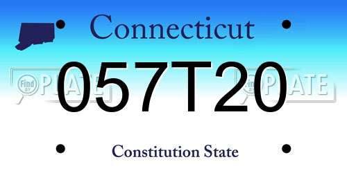 057T20 Connecticut License Plate