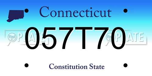 057T70 Connecticut License Plate