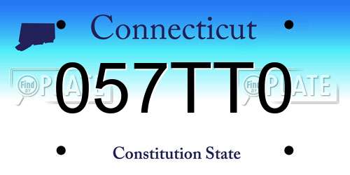 057TT0 Connecticut License Plate