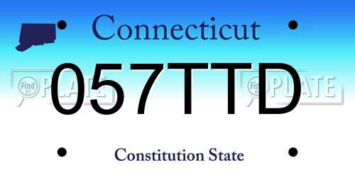 057TTD Connecticut License Plate