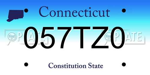 057TZ0 Connecticut License Plate