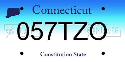057TZO Connecticut License Plate