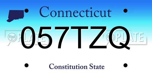 057TZQ Connecticut License Plate