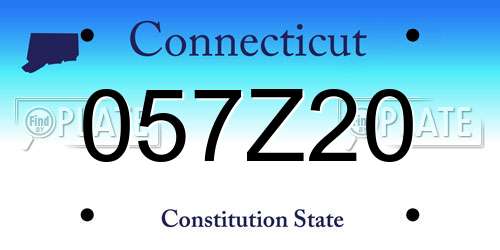 057Z20 Connecticut License Plate