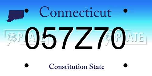 057Z70 Connecticut License Plate