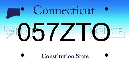057ZTO Connecticut License Plate