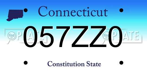 057ZZ0 Connecticut License Plate