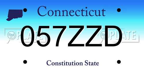 057ZZD Connecticut License Plate