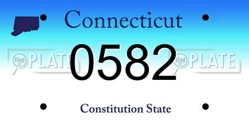 0582 Connecticut License Plate