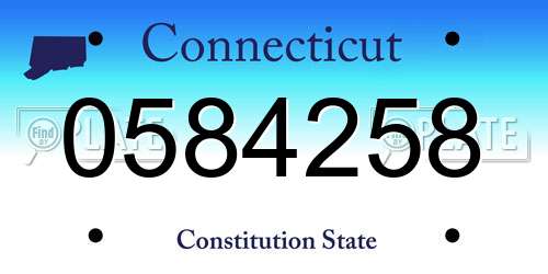 0584258 Connecticut License Plate