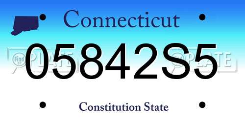 05842S5 Connecticut License Plate