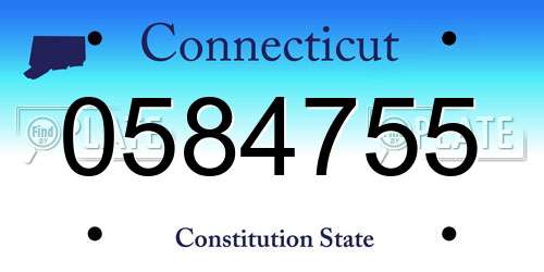 0584755 Connecticut License Plate