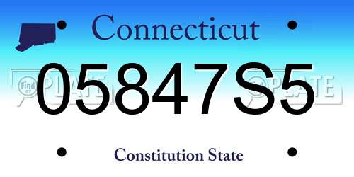 05847S5 Connecticut License Plate