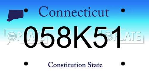 058K51 Connecticut License Plate