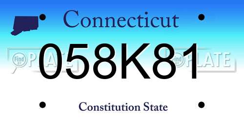 058K81 Connecticut License Plate