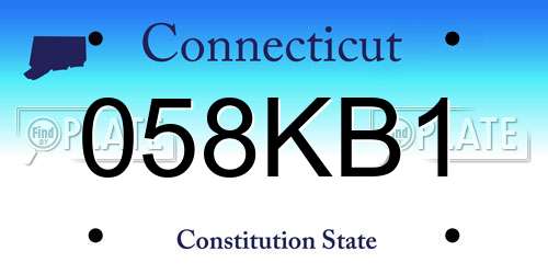 058KB1 Connecticut License Plate