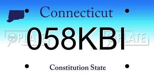 058KBI Connecticut License Plate