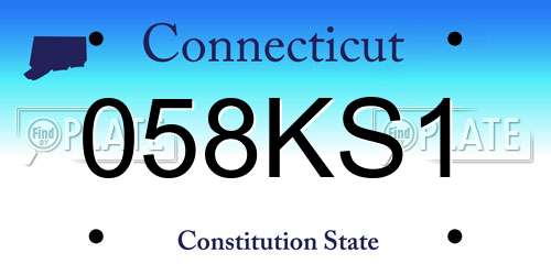058KS1 Connecticut License Plate
