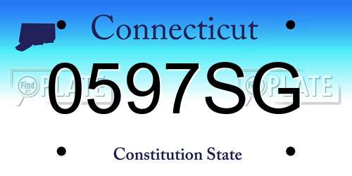 0597SG Connecticut License Plate