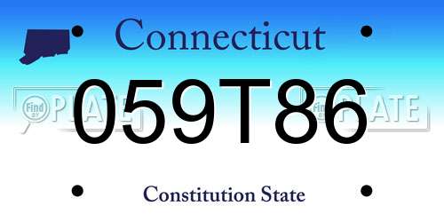 059T86 Connecticut License Plate